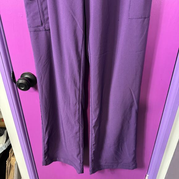 Carhartt Purple Scrub Pants Tall Medium Drawstring Medical Nurse Cargo Scrubs - Picture 4 of 8